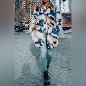 faux fur coat off brand